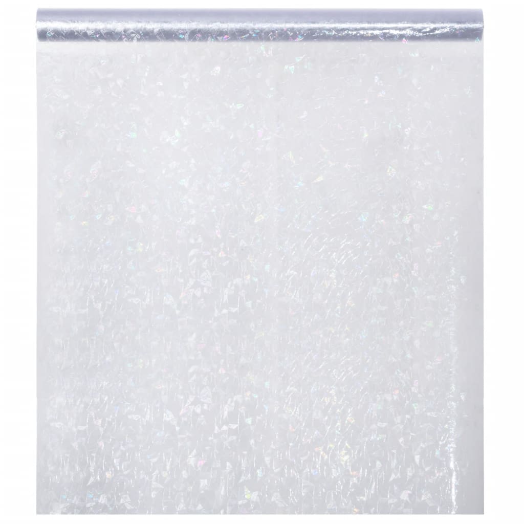 vinduesfolie 90x1000 cm PVC 3D-regnbuemønster matteret