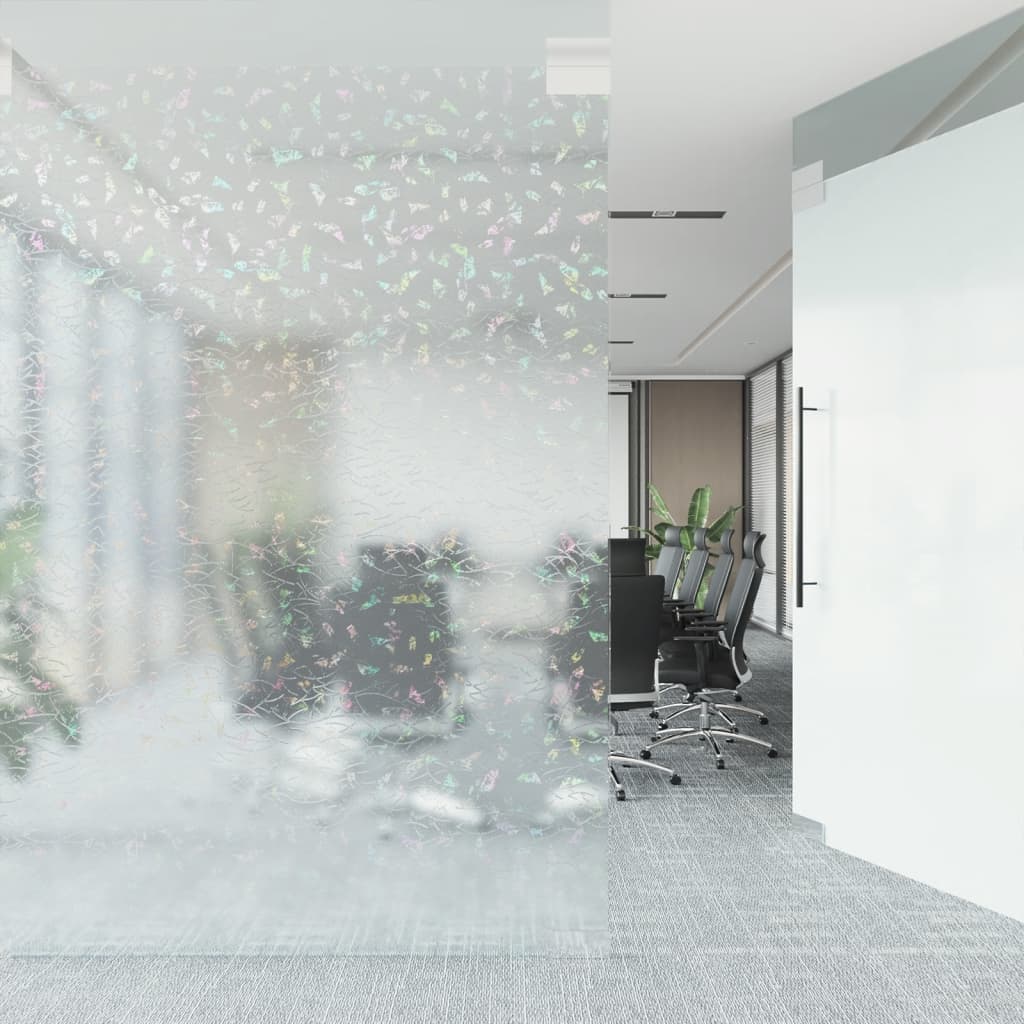 vinduesfolie 90x1000 cm PVC 3D-regnbuemønster matteret