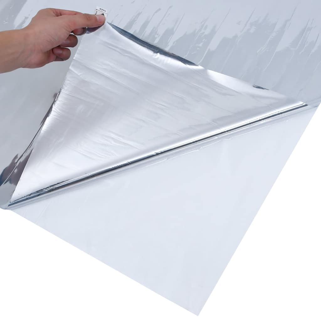 solfilm 90x1000 cm reflekterende effekt PVC sølvfarvet
