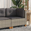 hjørnemodul til havesofa med hynder polyrattan grå
