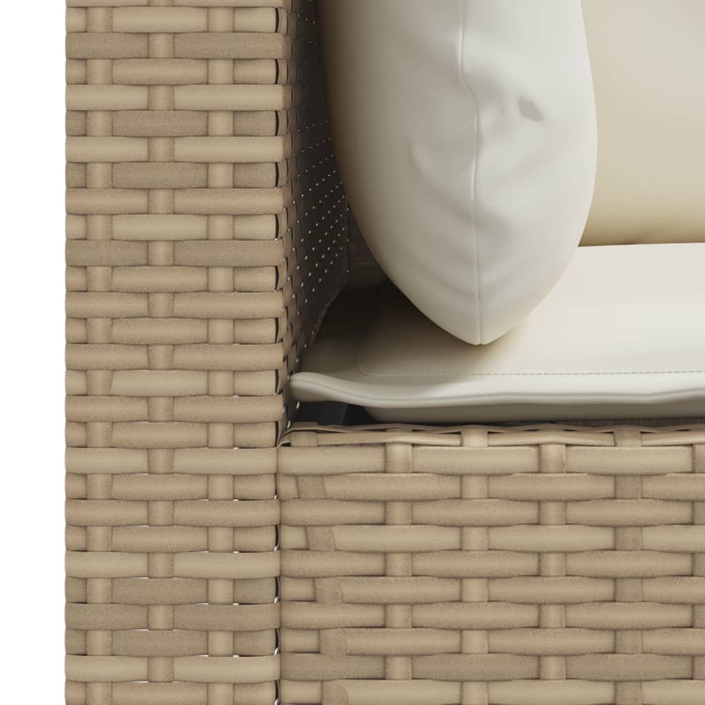 hjørnemoduler til havesofa 2 stk. med hynder polyrattan beige