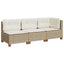 3-personers havesofa med hynder polyrattan beige