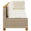 3-personers havesofa med hynder polyrattan beige