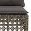 hjørnemodul til havesofa med hynder polyrattan grå