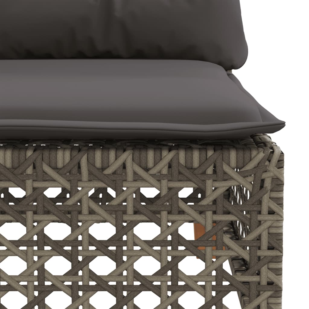 hjørnemodul til havesofa med hynder polyrattan grå
