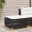 haveskammel med hynde 63,5x56x32 cm polyrattan sort
