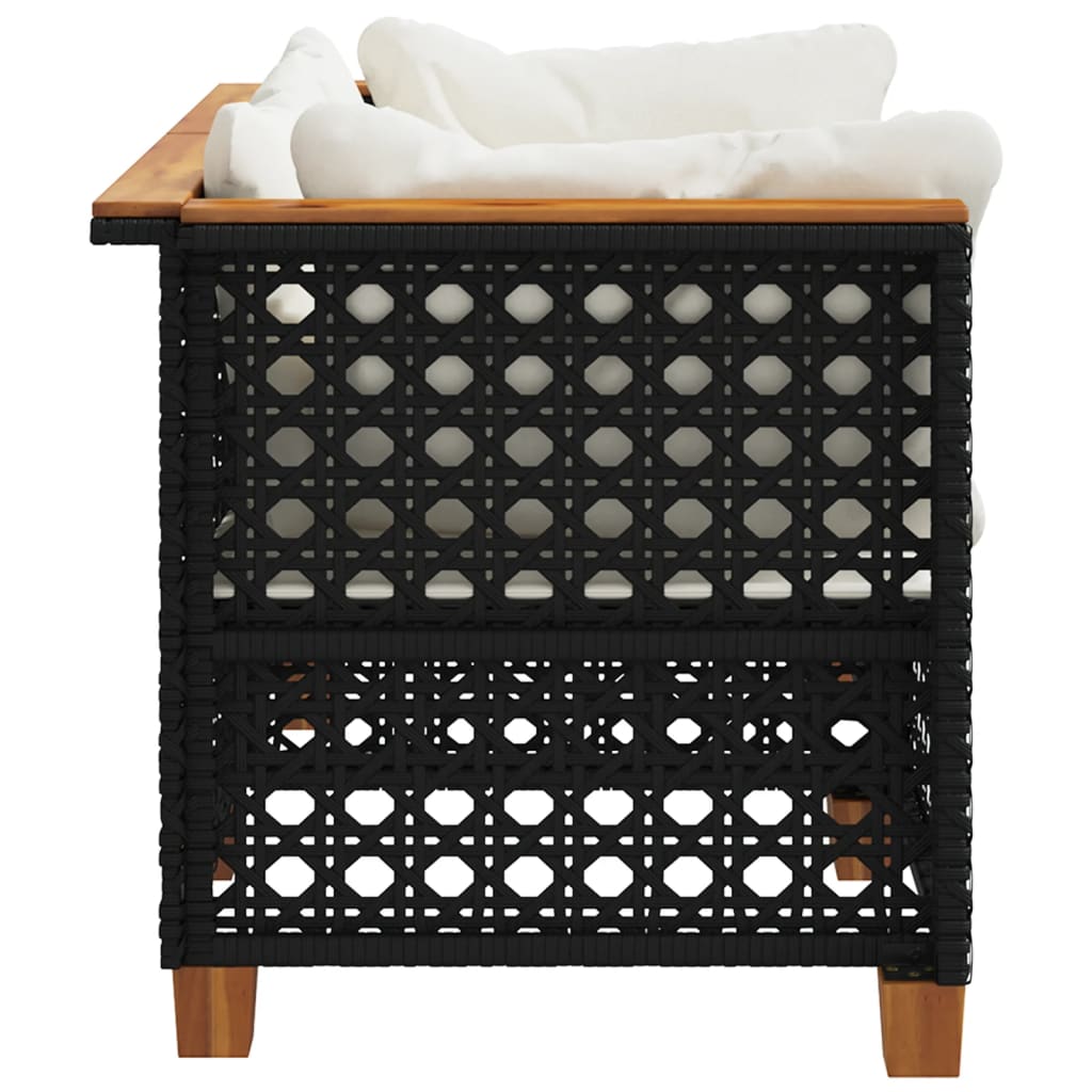 hjørnemoduler til havesofa 2 stk. med hynder polyrattan sort