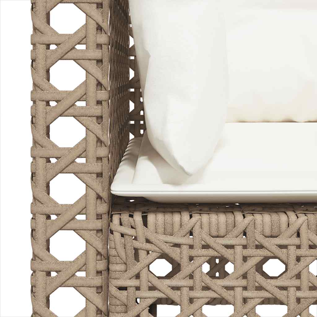 hjørnemoduler til havesofa 2 stk. med hynder polyrattan beige