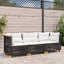 3-personers havesofa med hynder polyrattan sort