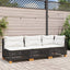 3-personers havesofa med hynder polyrattan sort
