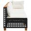 3-personers havesofa med hynder polyrattan sort