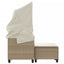 2-personers havesofa med baldakin og skamler polyrattan beige
