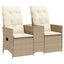 2-personers havesofa med bord og lænefunktion polyrattan beige
