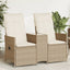 2-personers havesofa med bord og lænefunktion polyrattan beige