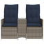 havesofa med 2 siddepladser og bord grå polyrattan