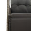 2-personers havesofa med bord og lænefunktion polyrattan grå