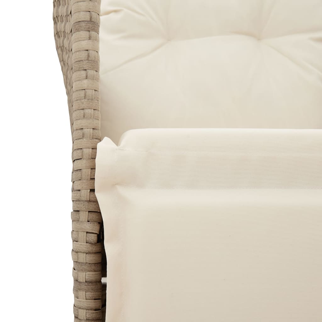 2-personers havesofa med bord og lænefunktion polyrattan beige