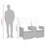 2-personers havesofa med bord og lænefunktion polyrattan sort