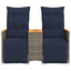 havesofa med 2 siddepladser og bord grå polyrattan