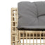 havesofa med hynder og fodskammel L-formet polyrattan beige