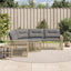 havesofa med hynder og fodskammel L-formet polyrattan beige