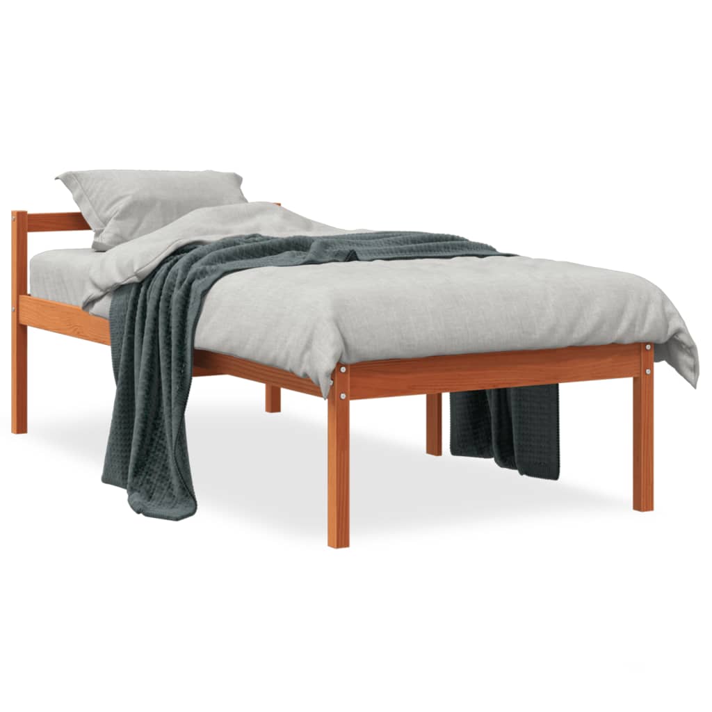 seniorseng 75x190 cm massivt fyrretræ gyldenbrun