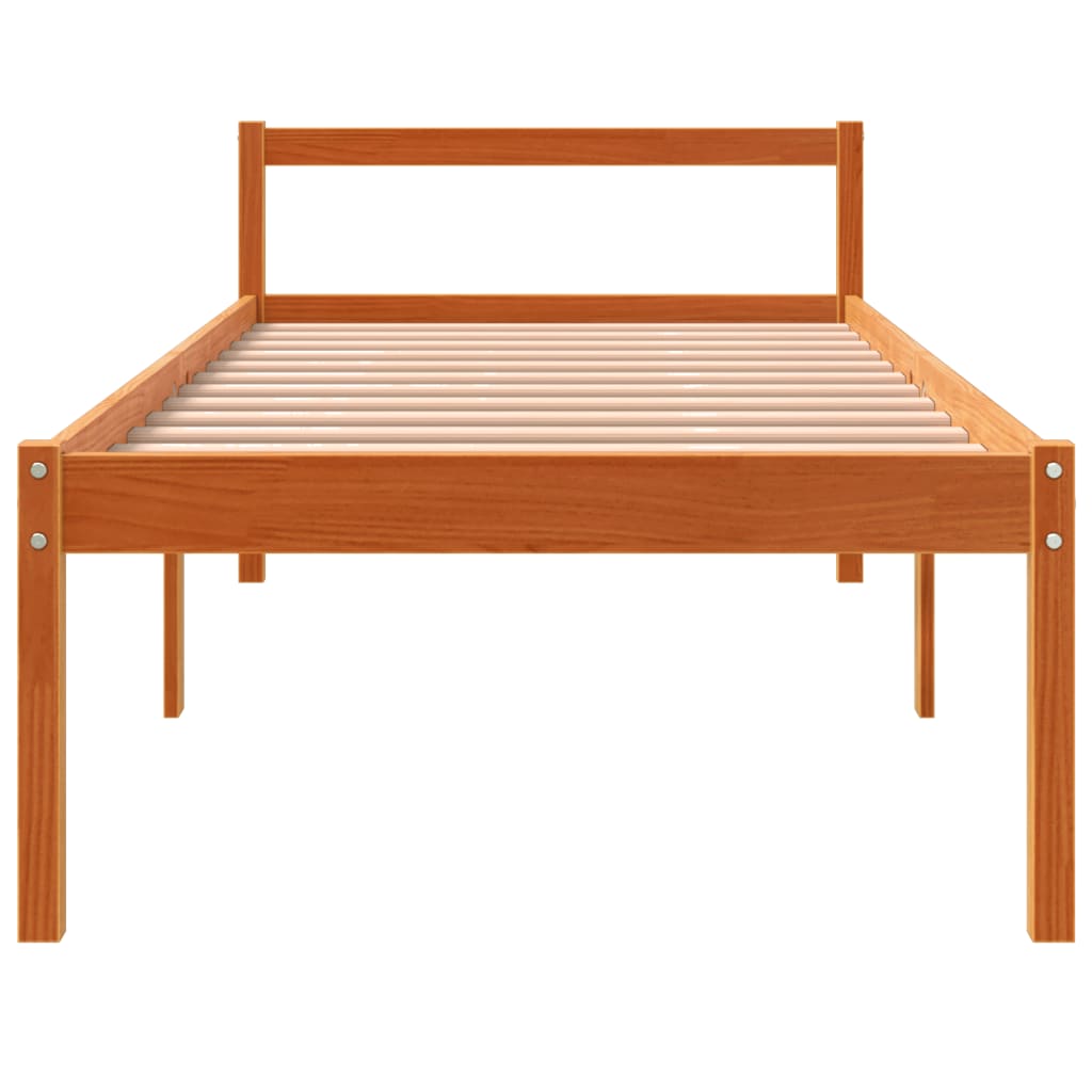 seniorseng 75x190 cm massivt fyrretræ gyldenbrun