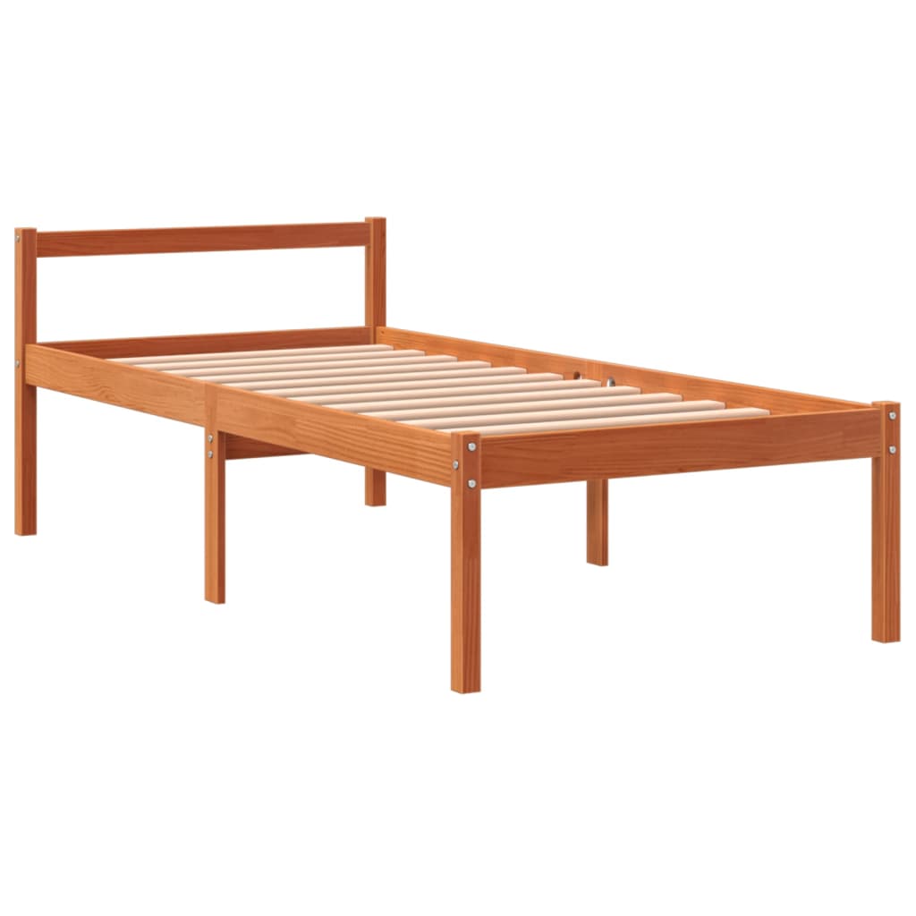 seniorseng 90x200 cm massivt fyrretræ gyldenbrun