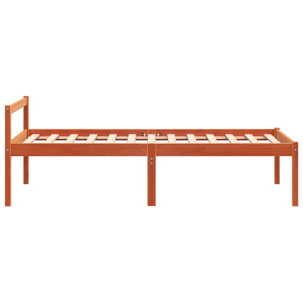 seniorseng 90x200 cm massivt fyrretræ gyldenbrun