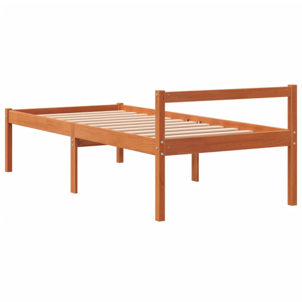 seniorseng 90x200 cm massivt fyrretræ gyldenbrun