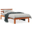sengeramme uden madras 75x190 cm massivt fyrretræ gyldenbrun