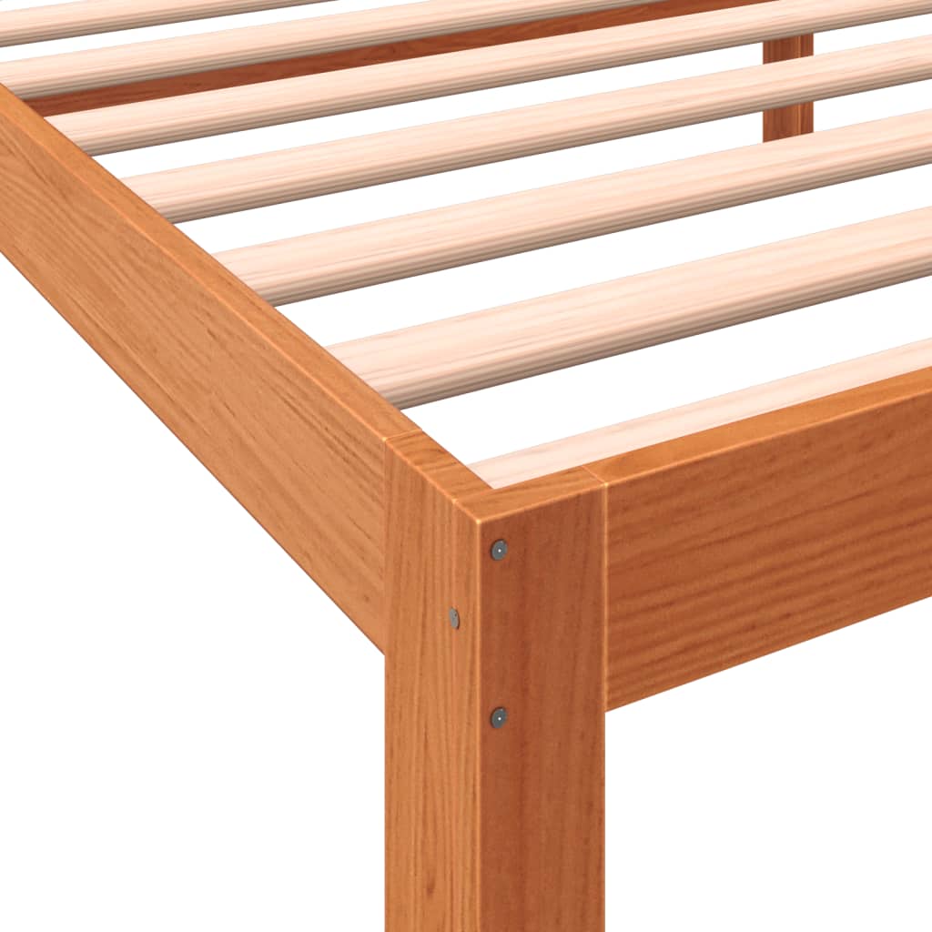 sengeramme uden madras 75x190 cm massivt fyrretræ gyldenbrun