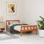 sengeramme uden madras 75x190 cm massivt fyrretræ gyldenbrun