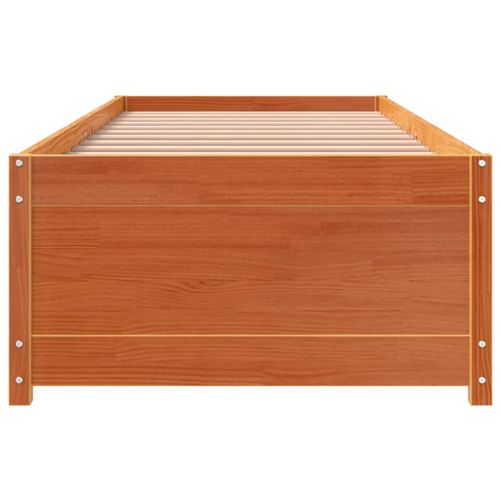 daybed uden madras 90x200 cm massivt fyrretræ gyldenbrun