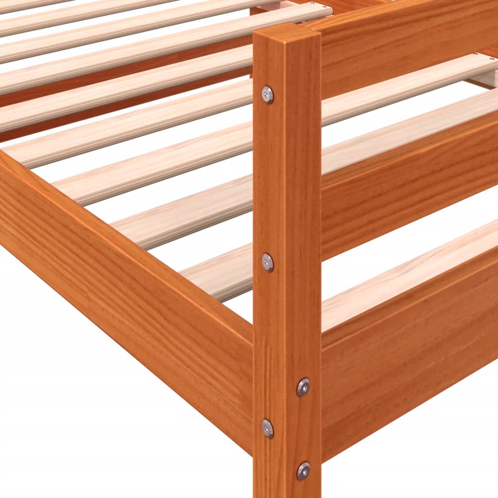 sengeramme uden madras 80x200 cm massivt fyrretræ gyldenbrun
