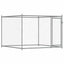 hundegård med låge 2x2x1,5 m galvaniseret stål grå
