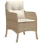 spisebordssæt til haven 5 dele med hynder polyrattan beige