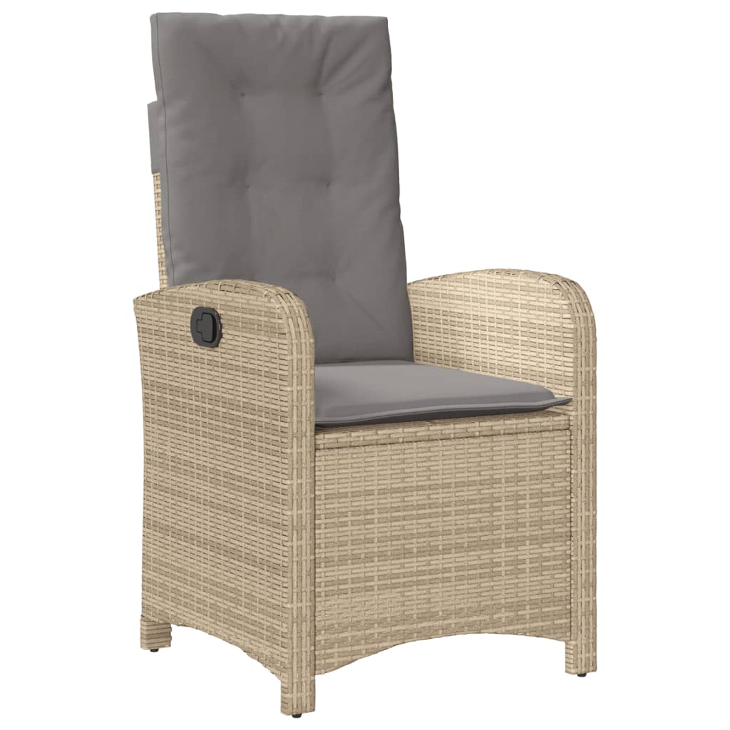 spisebordssæt til haven 9 dele med hynder polyrattan beige