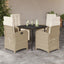 spisebordssæt til haven 5 dele med hynder polyrattan beige