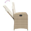 spisebordssæt til haven 7 dele med hynder polyrattan beige