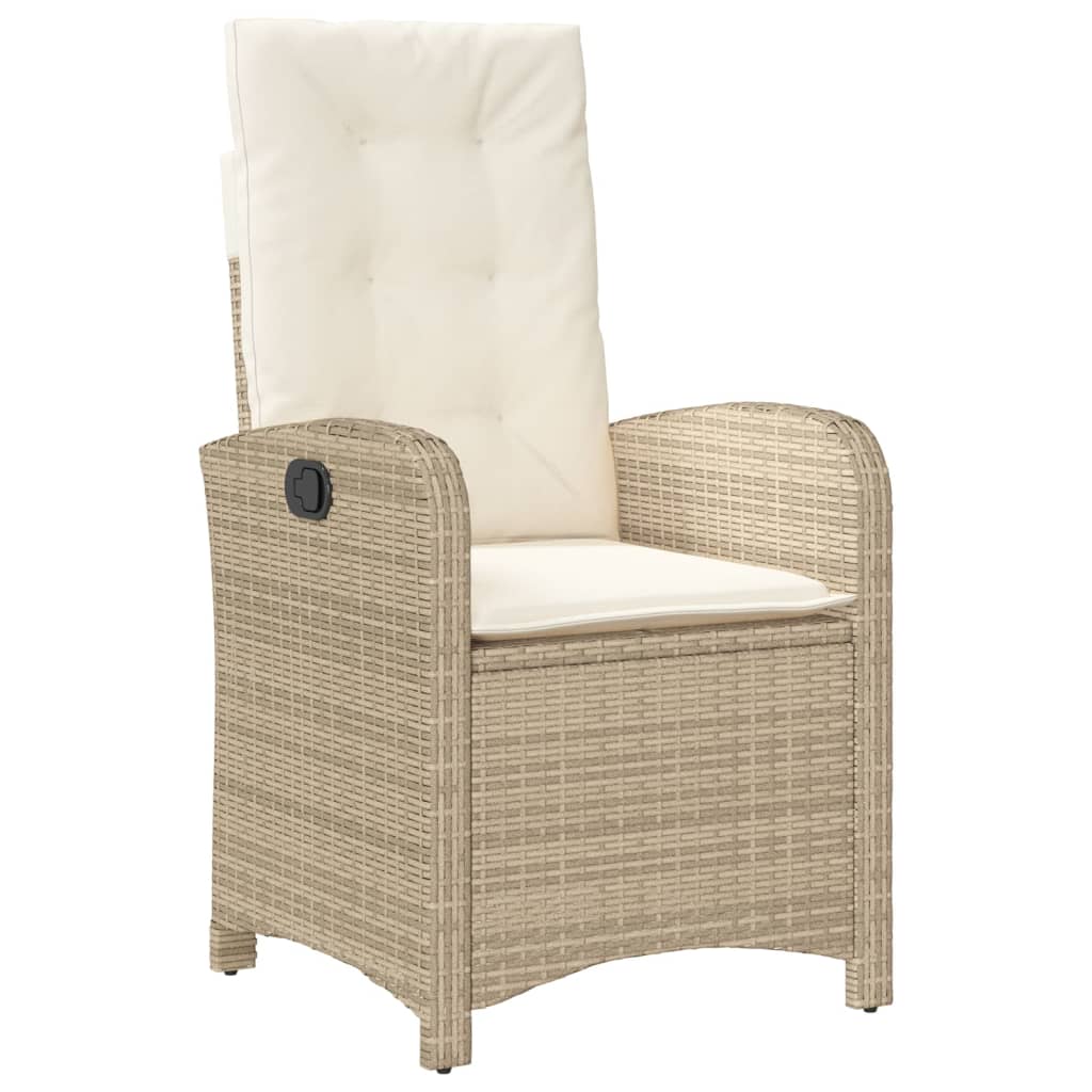 spisebordssæt til haven 7 dele med hynder polyrattan beige