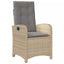 spisebordssæt til haven 5 dele med hynder polyrattan beige