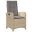 spisebordssæt til haven 5 dele med hynder polyrattan beige