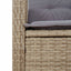 spisebordssæt til haven 5 dele med hynder polyrattan beige