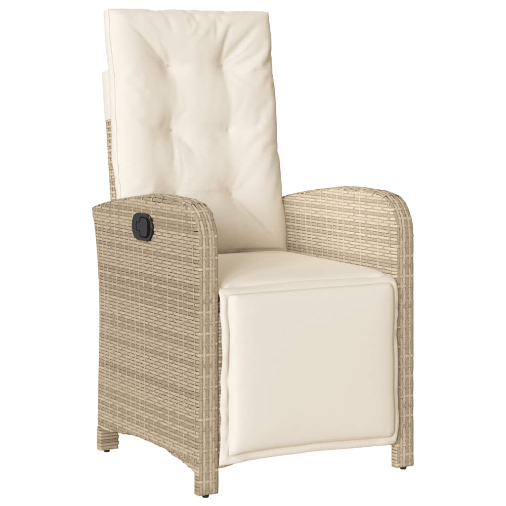 spisebordssæt til haven 9 dele med hynder polyrattan beige