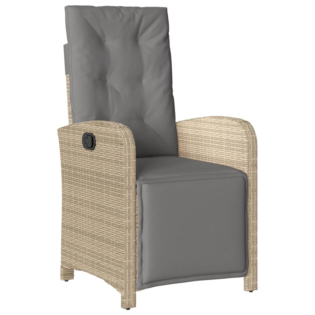 spisebordssæt til haven 9 dele med hynder polyrattan beige