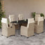 spisebordssæt til haven 7 dele med hynder polyrattan beige