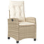 spisebordssæt til haven 3 dele med hynder polyrattan beige