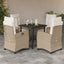 spisebordssæt til haven 5 dele med hynder polyrattan beige