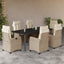 spisebordssæt til haven 7 dele med hynder polyrattan beige